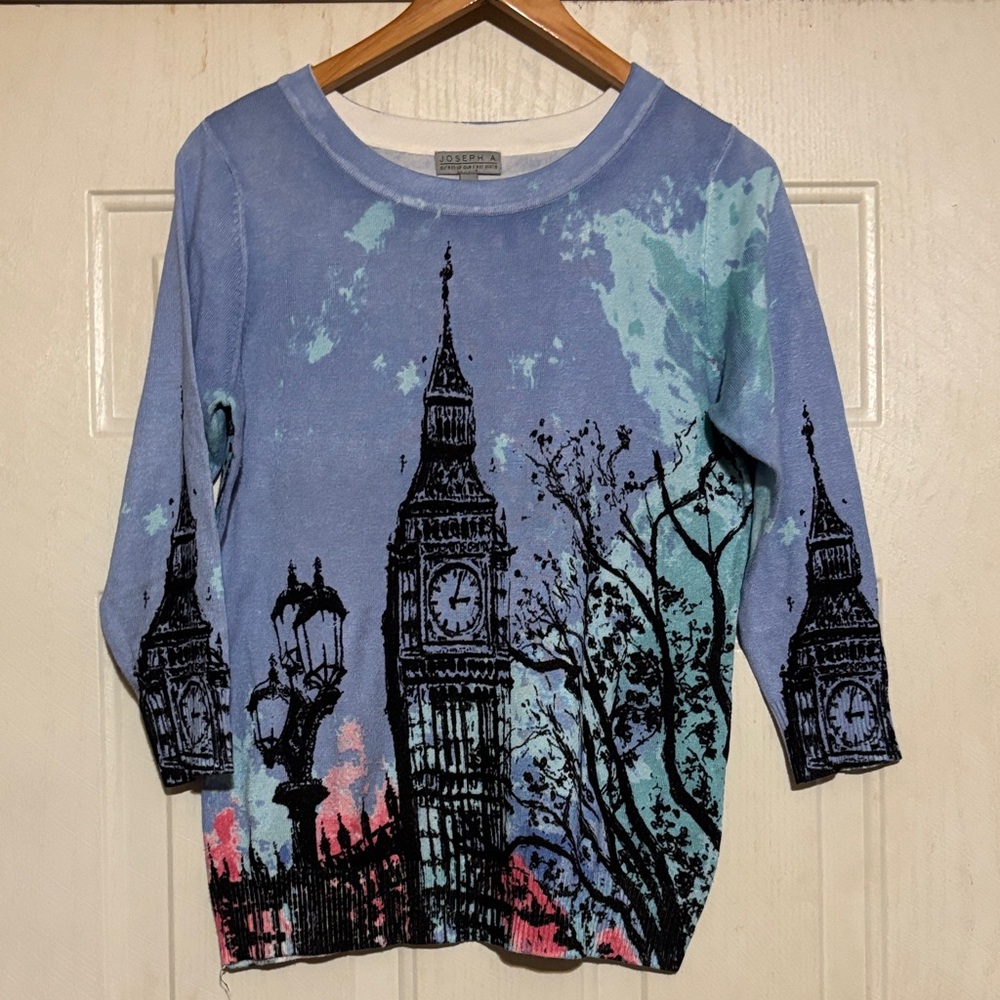 Joseph‎ A Blue Scenic Print Sweater